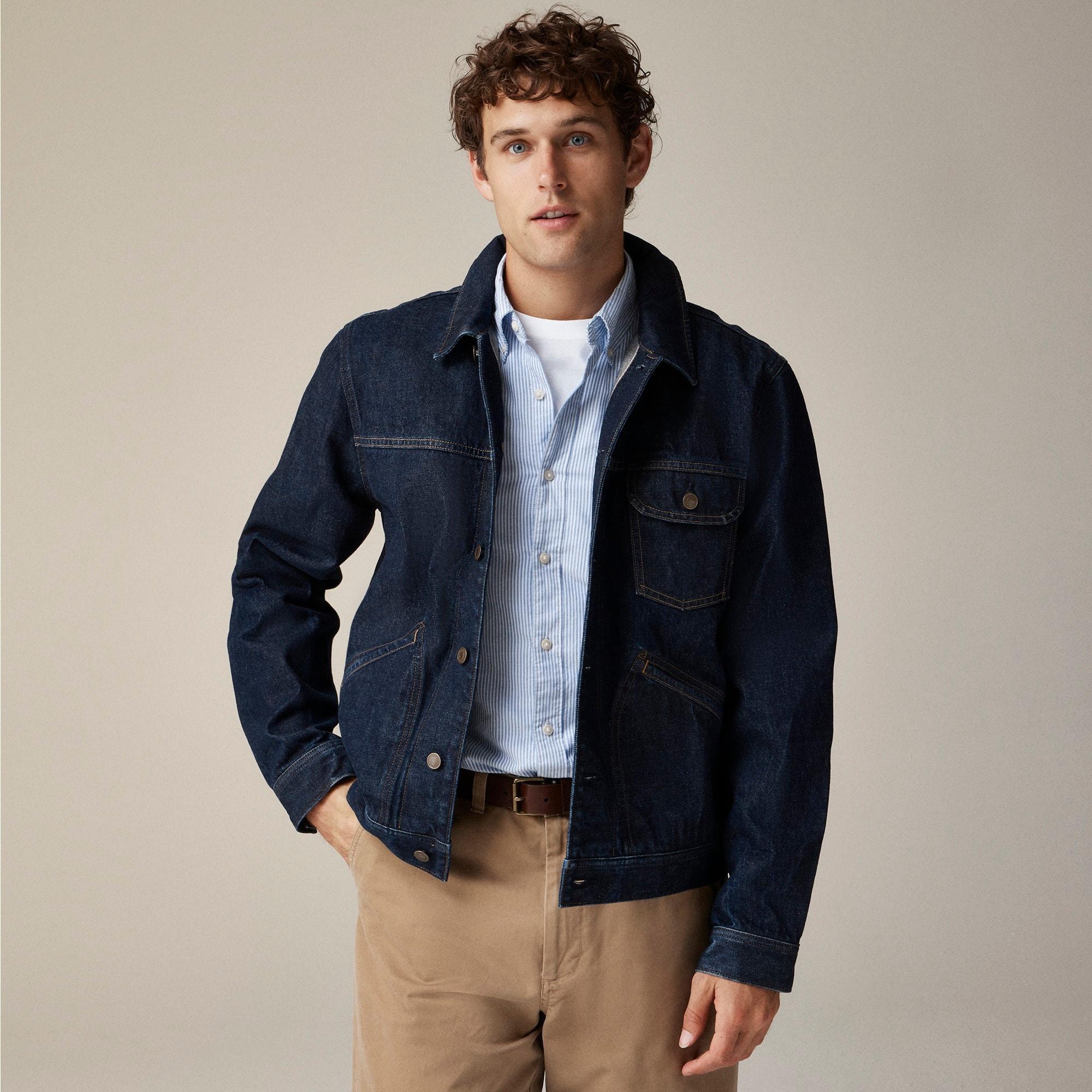 Trucker jacket in selvedge Japanese denim Product Image