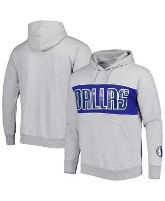 Mens Fanatics Branded Heather Gray Dallas Mavericks Wordmark French Terry Pullover Hoodie Product Image