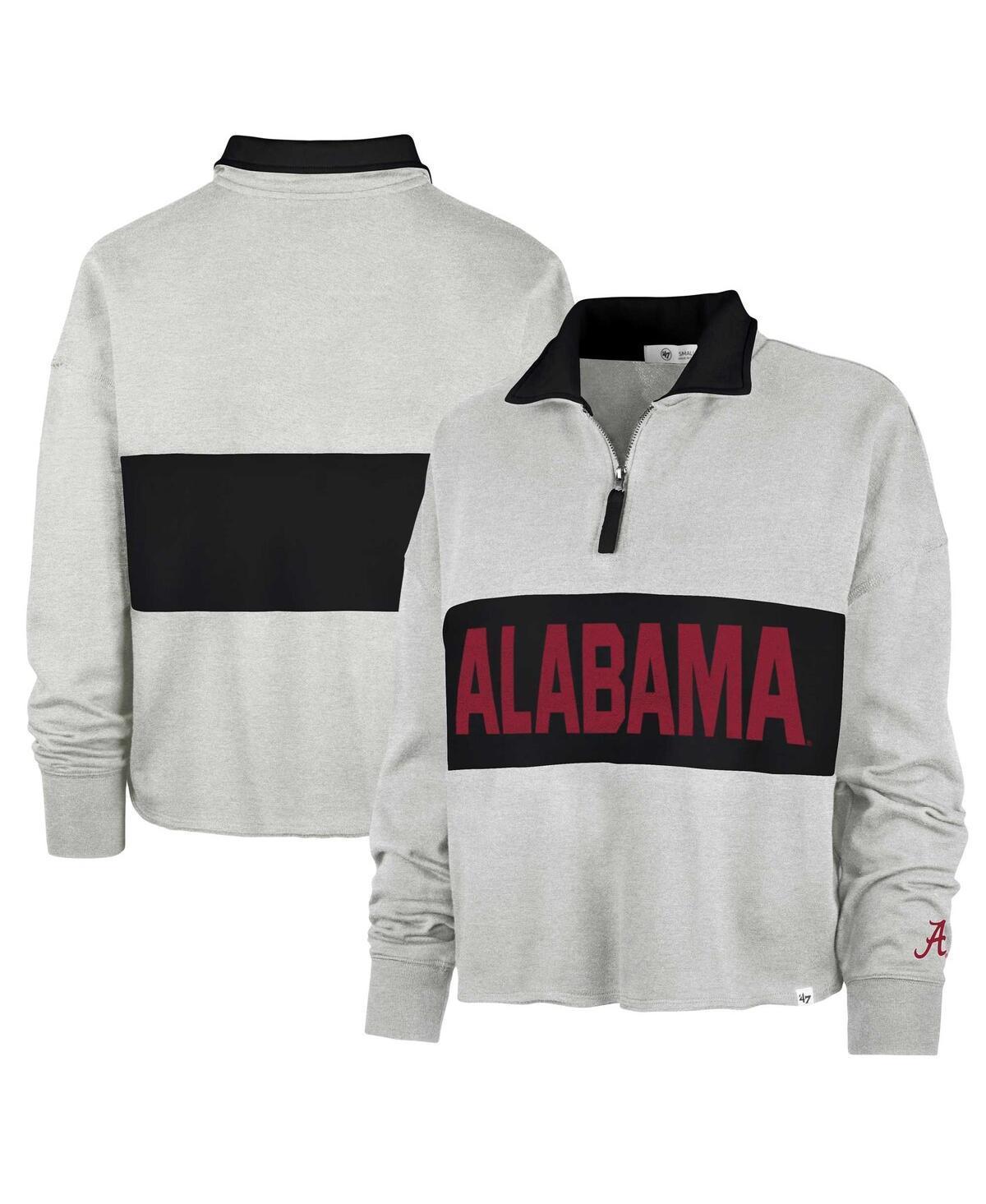 Womens 47 Brand Gray Alabama Crimson Tide Next Level Remi Cropped Quarter-Zip Sweatshirt Product Image