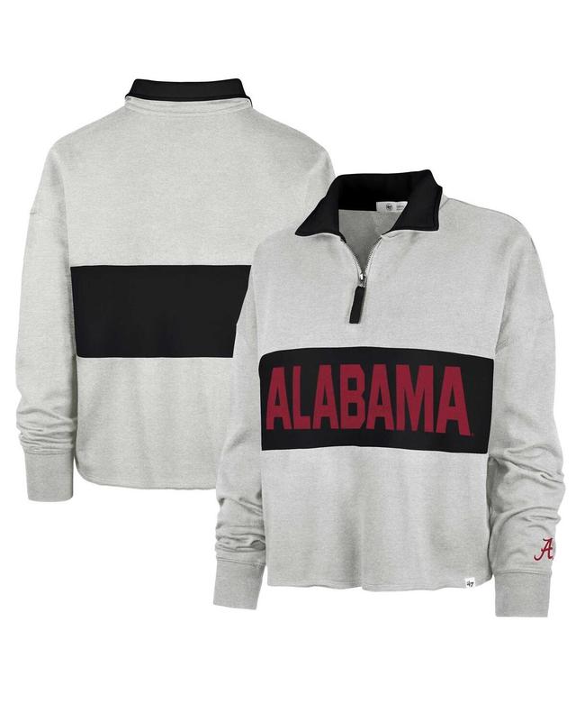 Womens 47 Gray Alabama Crimson Tide Next Level Remi Cropped Quarter-Zip Sweatshirt Product Image