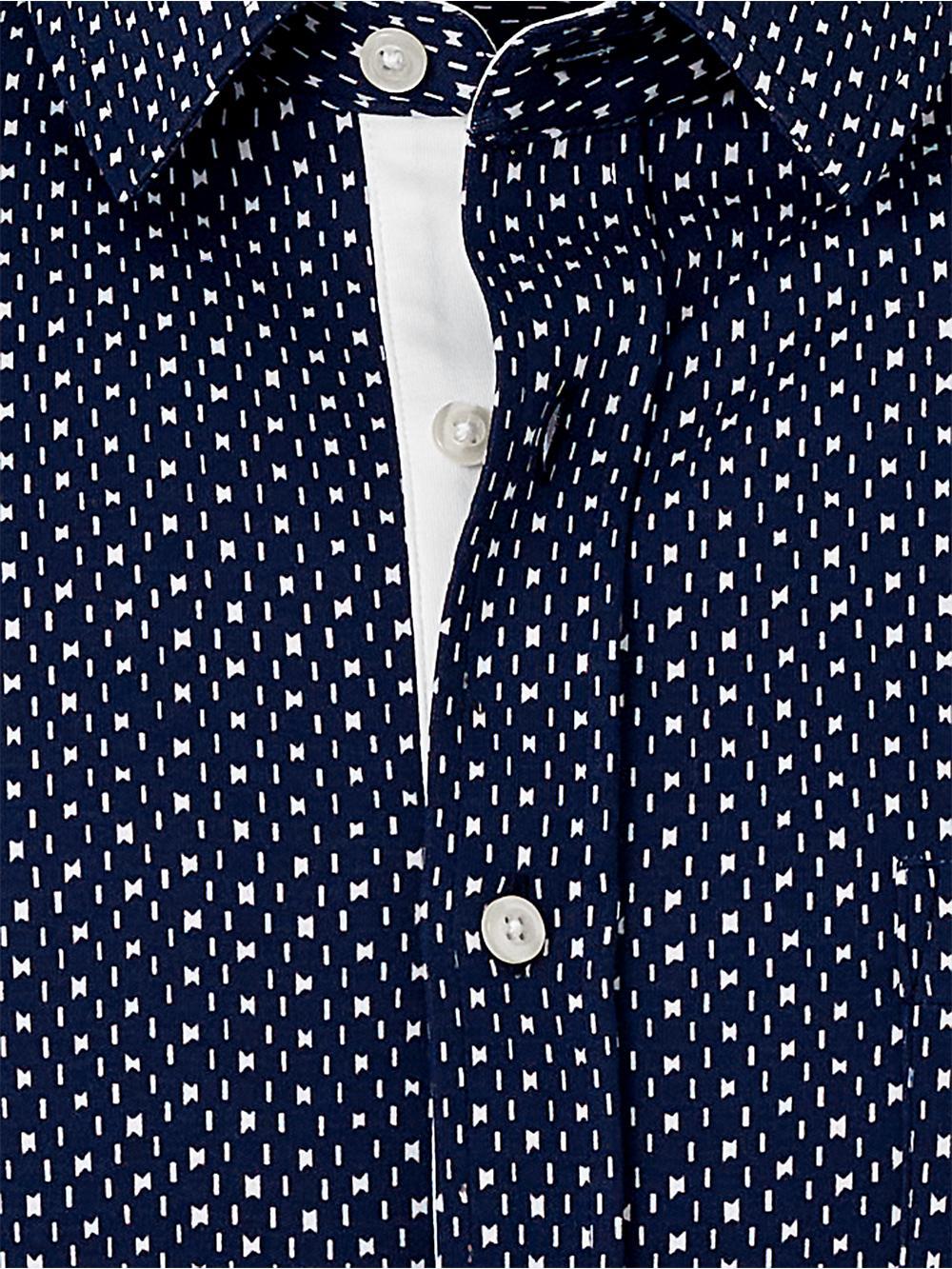 Cotton Button Front Polo - Navy/white Product Image