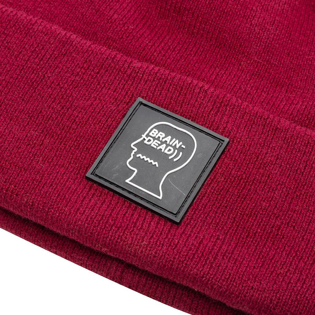 Logo Head Wool Beanie - Burgundy Male Product Image