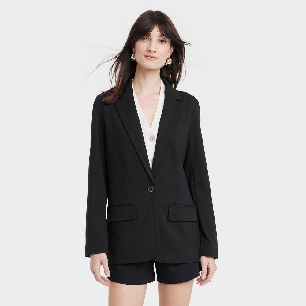 Womens Ponte Blazer - A New Day Black Product Image