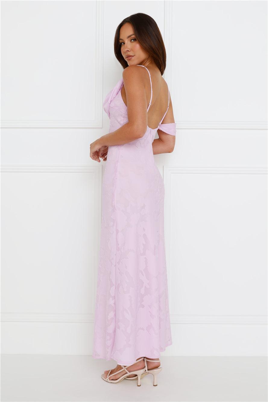 Depend On Me Off Shoulder Maxi Dress Lilac Product Image