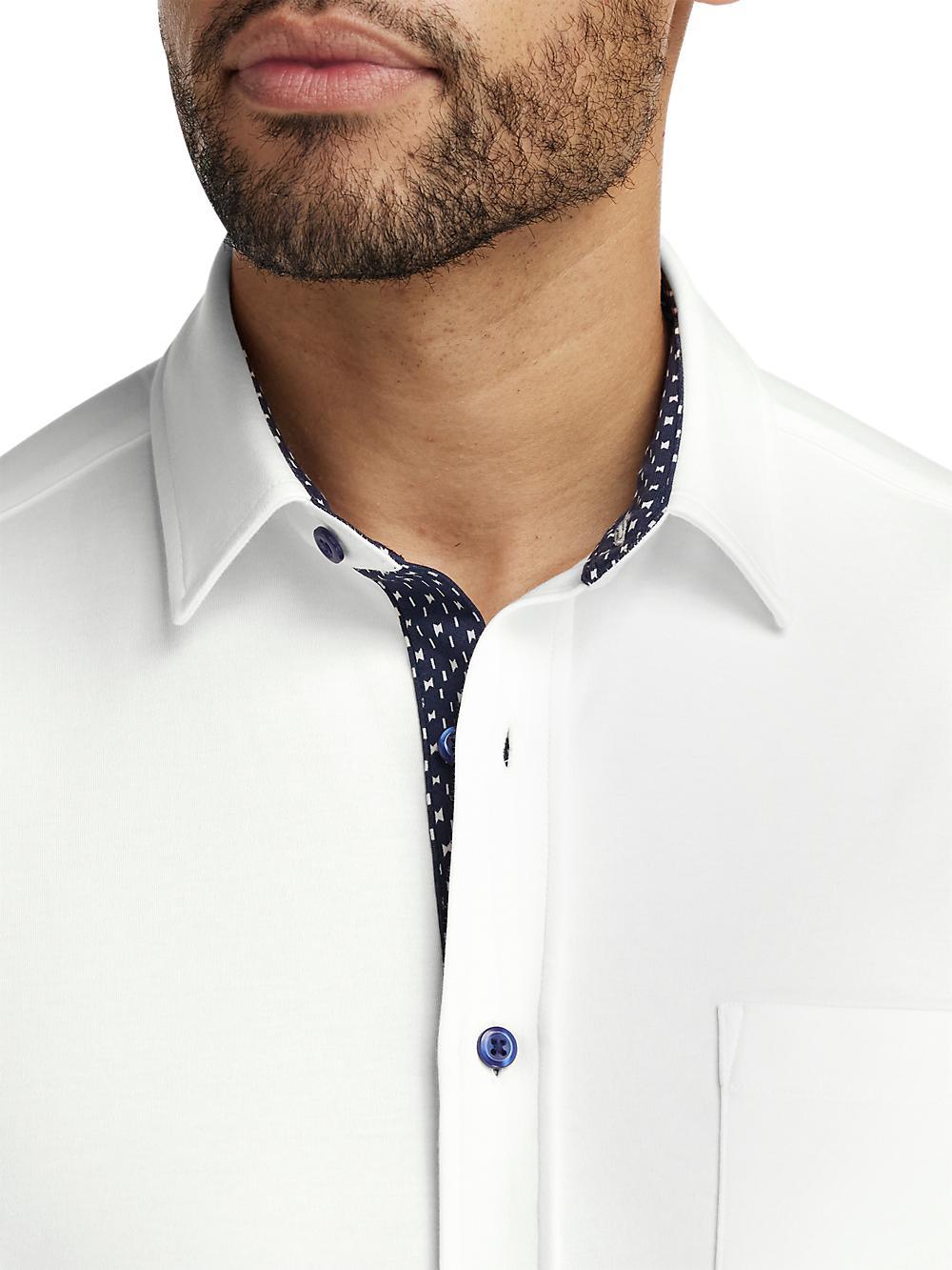 Cotton Button Front Polo - White Product Image