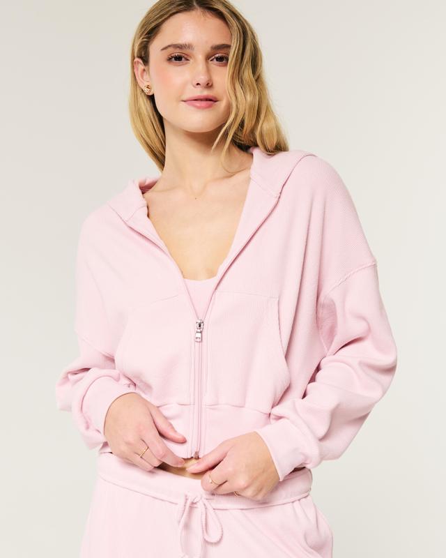 Gilly Hicks Cozy Waffle Zip-Up Hoodie Product Image