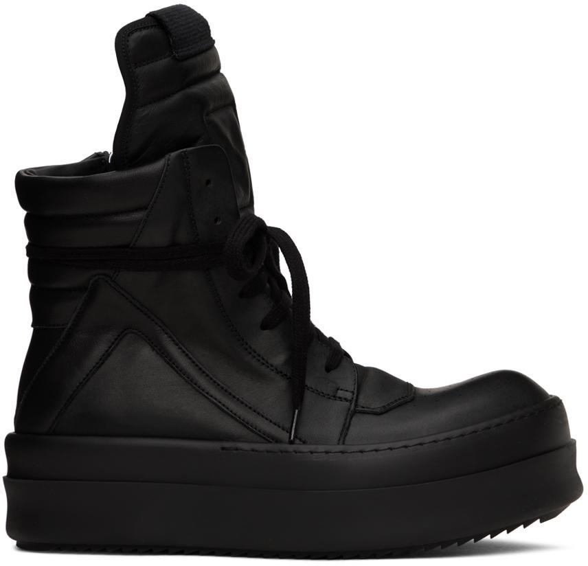 RICK OWENS Black Geobasket Sneakers Product Image