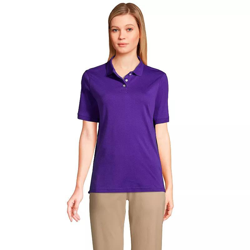 Womens Lands End School Uniform Classic Short Sleeve Interlock Polo Top Product Image