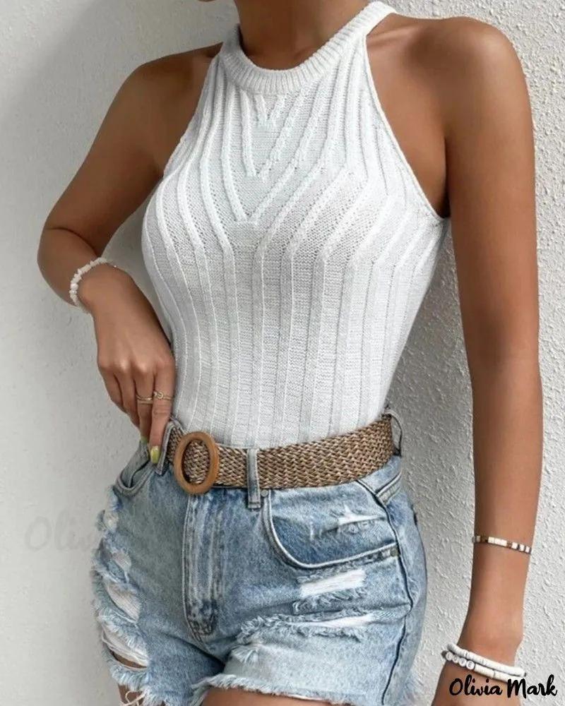 Olivia Mark – Womens O-Neck Sleeveless Tank Top Product Image