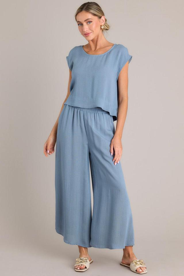 Timeless Threads Slate Blue Cropped Pants Product Image