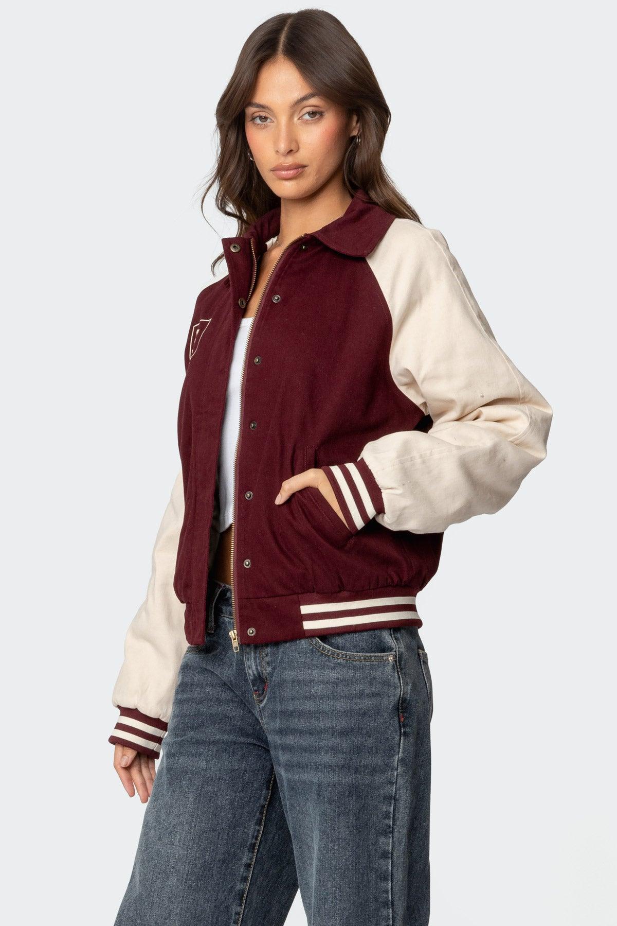 Varsity Oversized Bomber Jacket Product Image