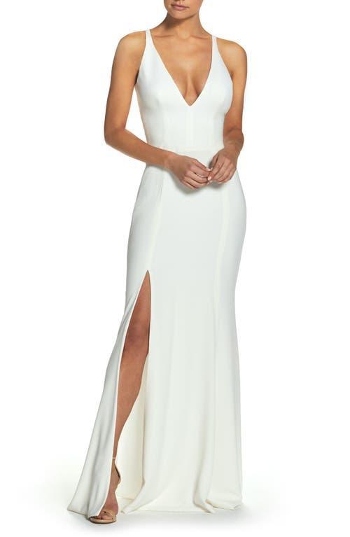 Dress the Population Iris Slit Crepe Gown Product Image