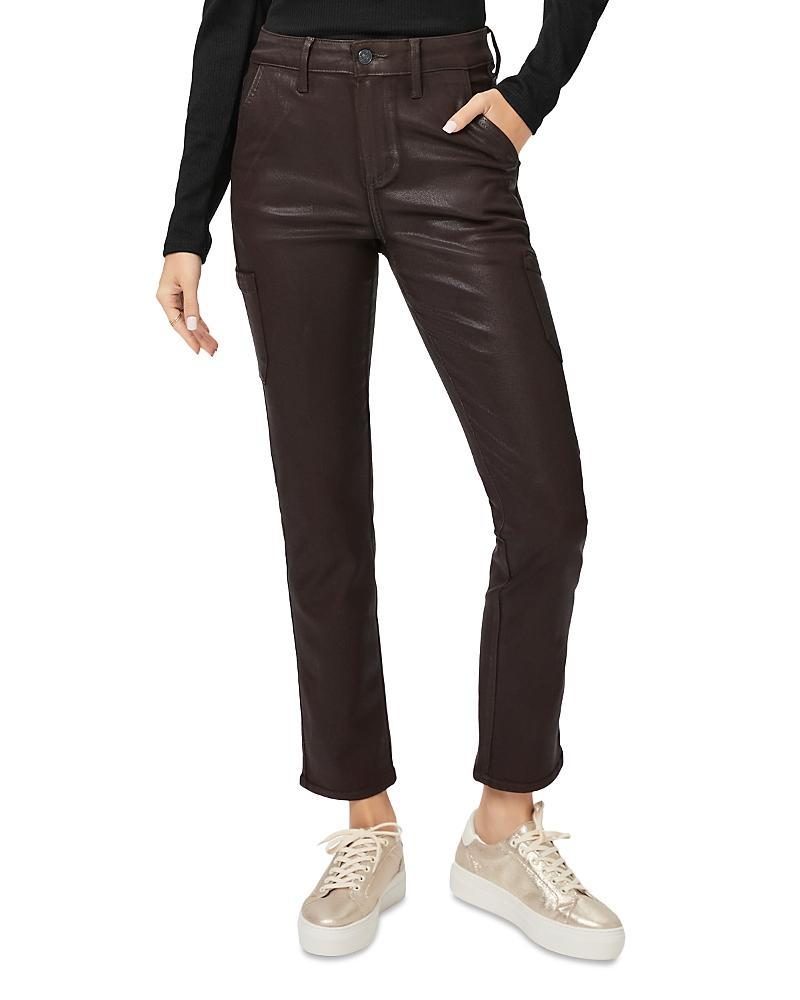 PAIGE Jolie Coated Slim Straight Leg Cargo Pants Product Image