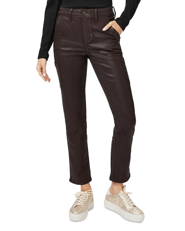 Womens Jolie Coated Straight-Leg Crop Pants Product Image