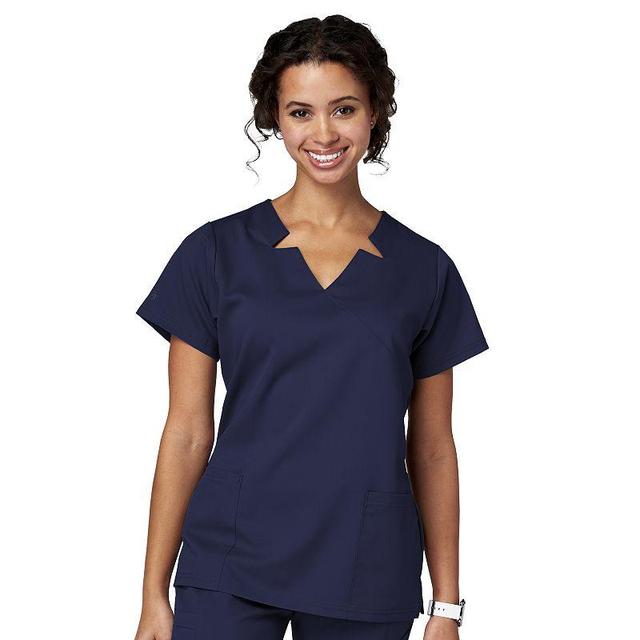 Womens Meta Labwear Notch Neck Short Sleeve Scrubs Top 15201 New Blue Product Image