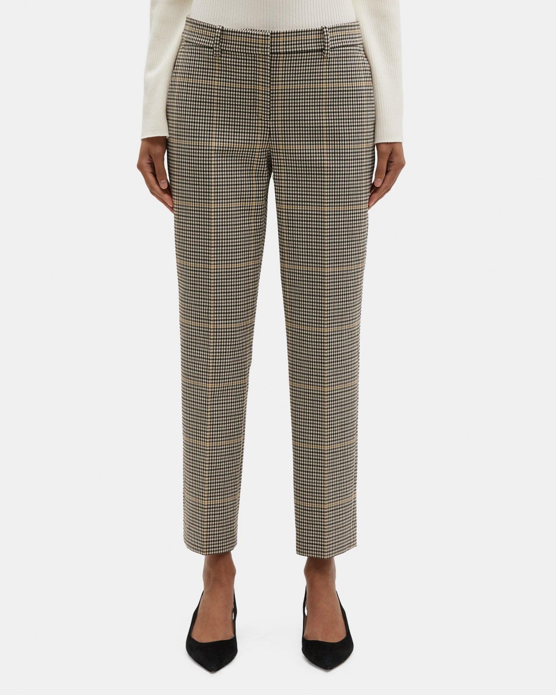 Classic Crop Pant in Checked Wool-Blend Product Image