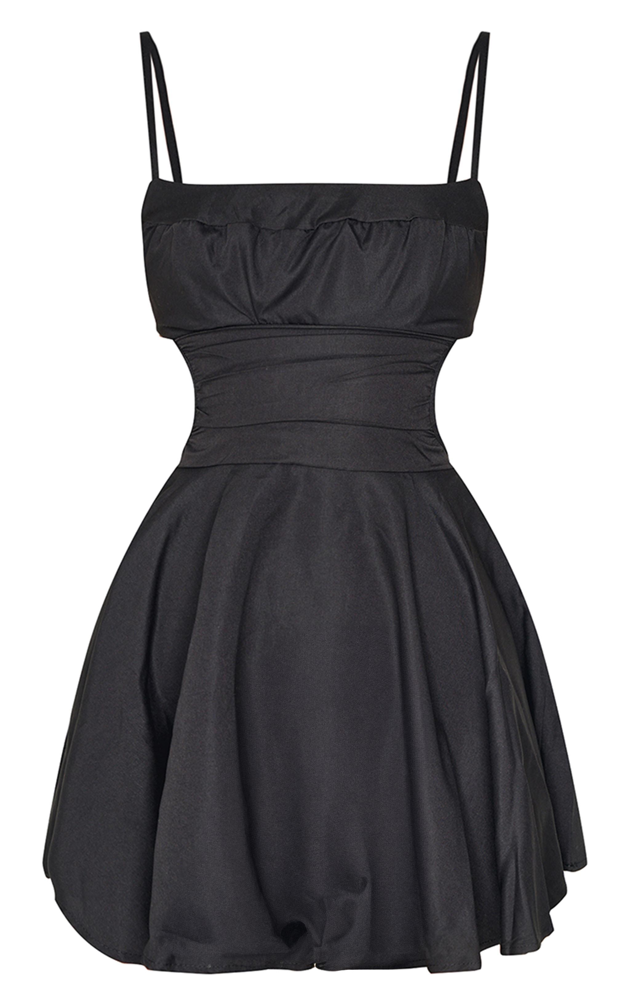 Black Cut Out Tie Back Shift Dress Product Image