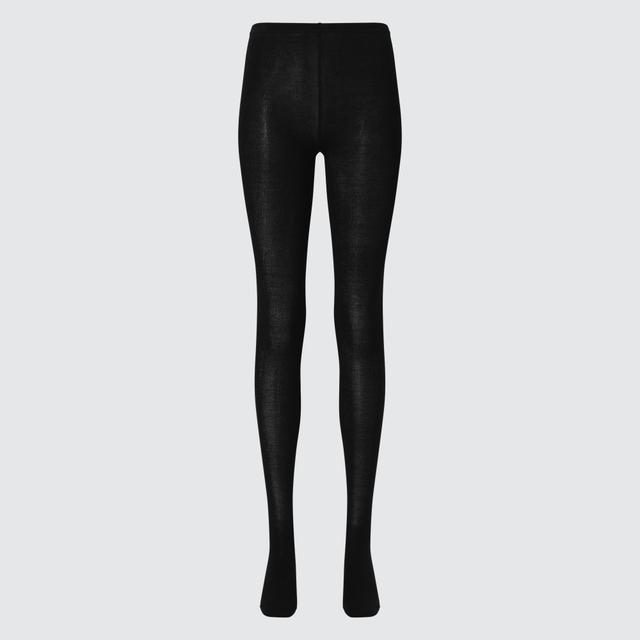 Womens Heattech Knitted Tights with Odor Control Black Large UNIQLO US Product Image