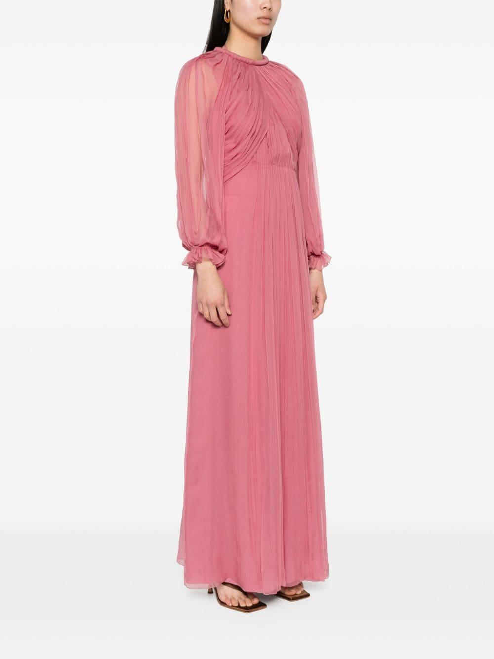 pleated silk maxi dress Product Image