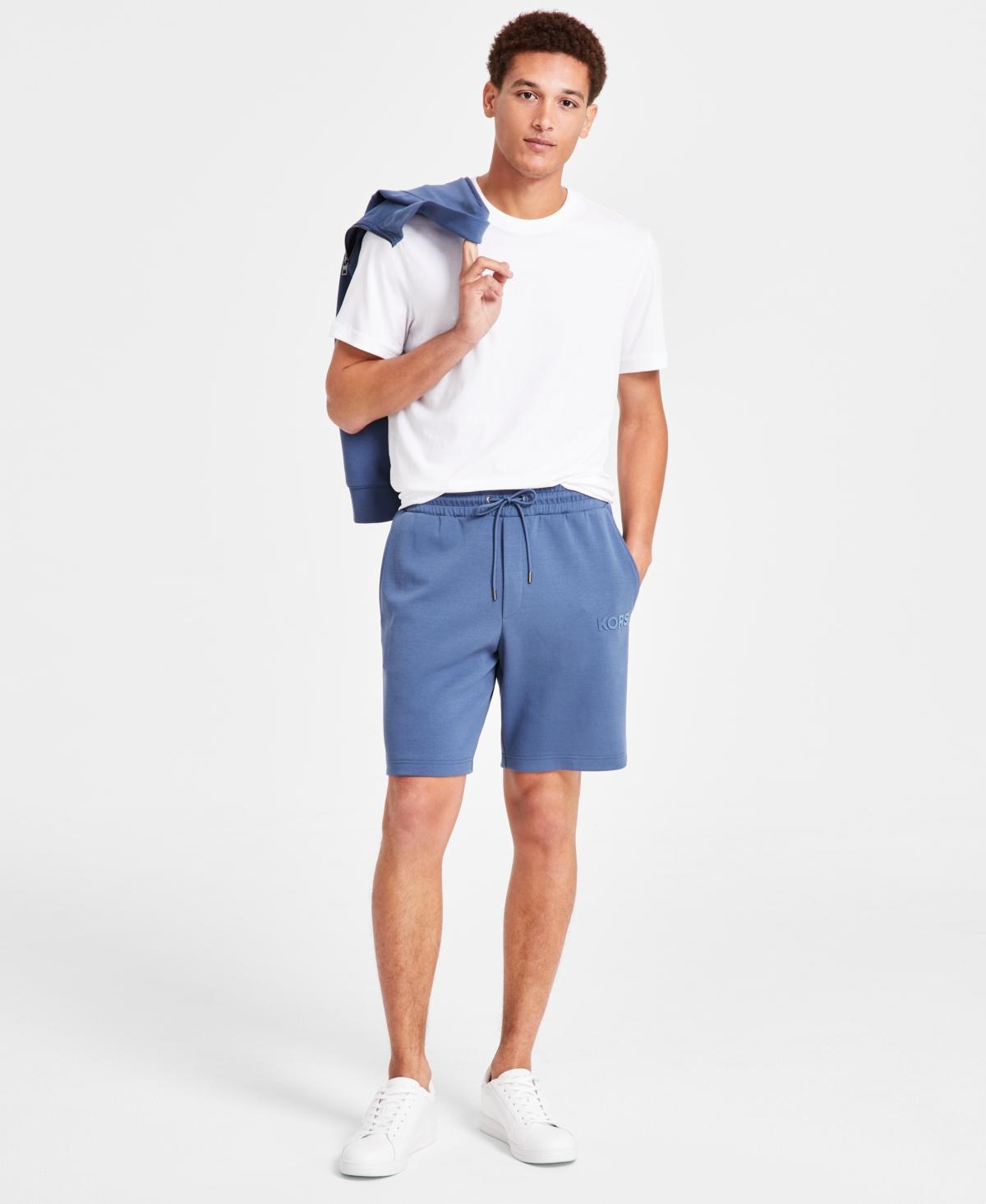 Michael Kors Mens Athletic-Fit Stretch Textured Logo 9 Shorts Product Image