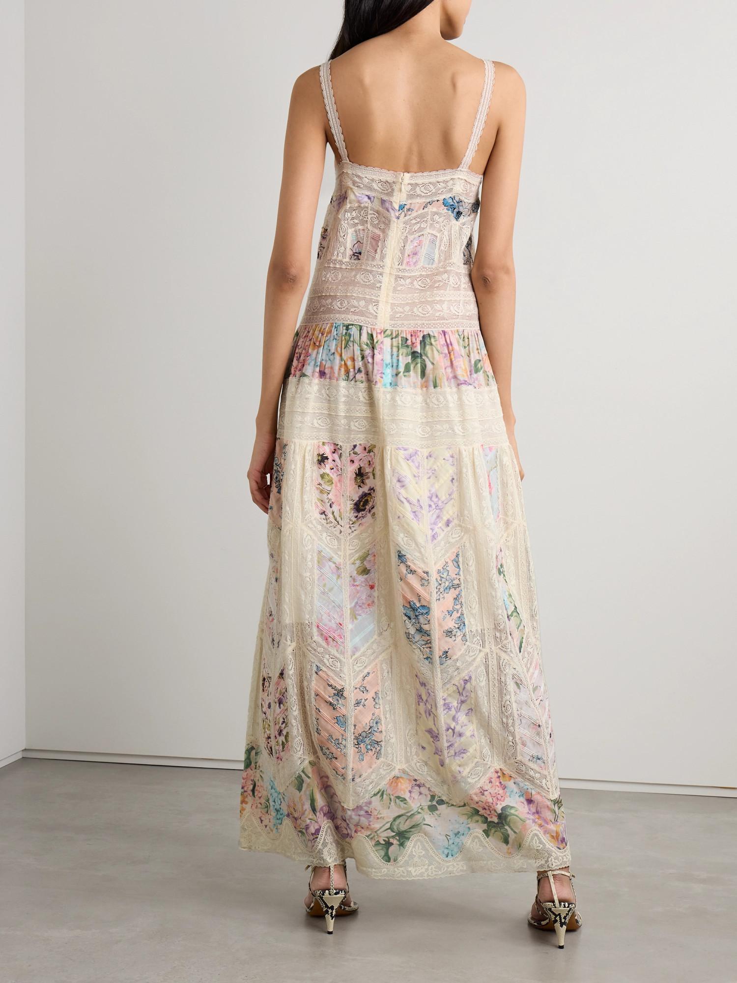 ZIMMERMANN Halliday Lace-trimmed Cotton Maxi Dress In Spliced Product Image