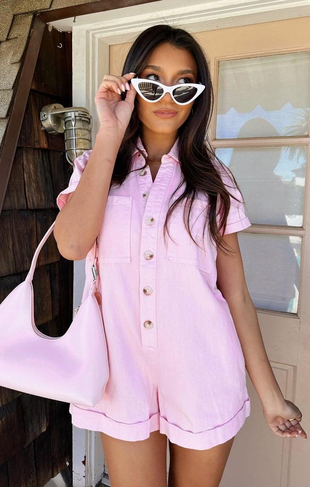 Range Romper ~ Candy Pink Denim Product Image