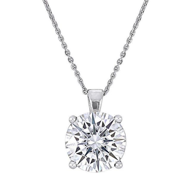 Stella Grace 14k White Gold 4 Carat T.W. Lab-Created Moissanite Solitaire Pendant Necklace, Womens Product Image