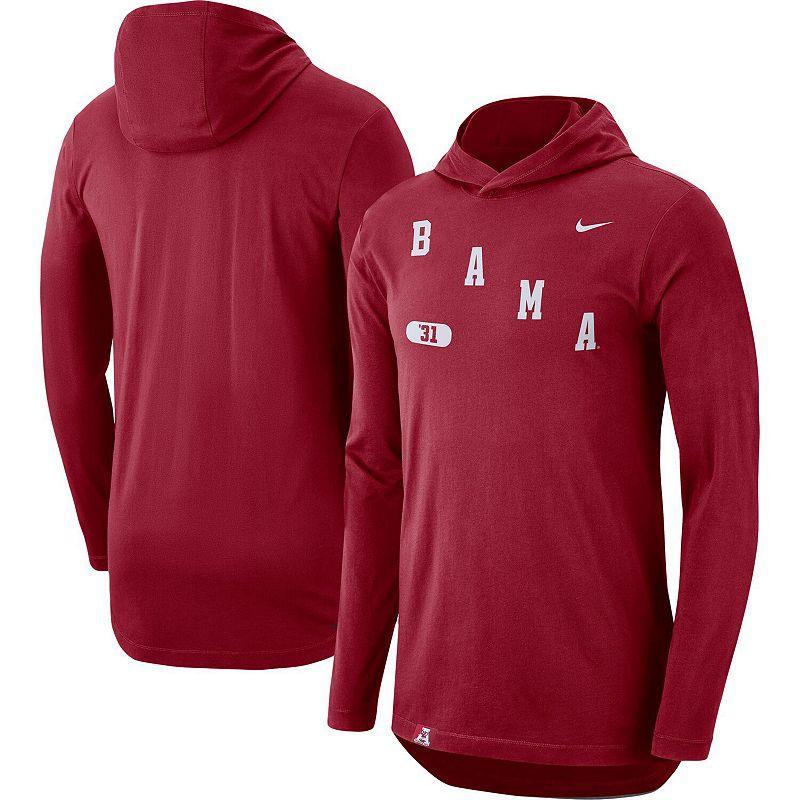 Mens Nike Crimson Alabama Crimson Tide Team Performance Long Sleeve Hoodie T-Shirt Product Image