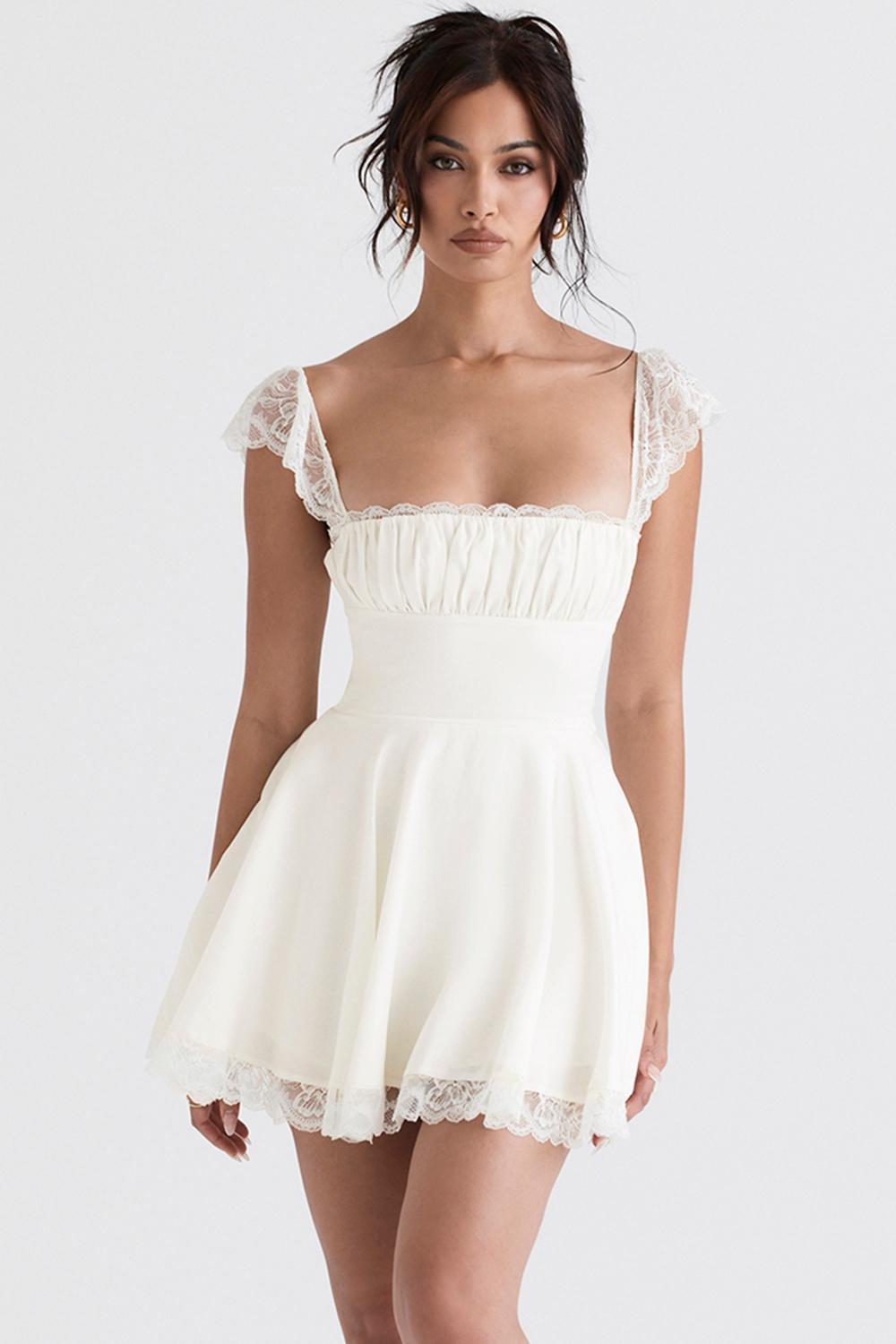 Kaia Ivory A-Line Mini Dress Product Image