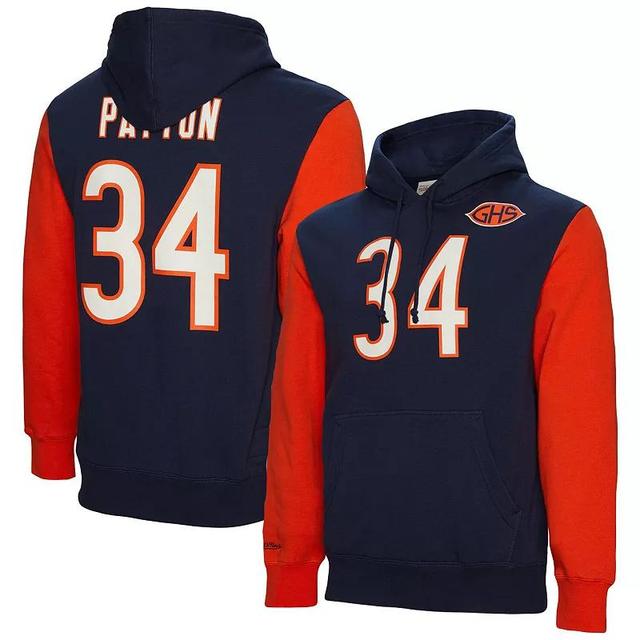 Mens Mitchell & Ness Walter Payton Chicago Bears Retired Player Name & Number Pullover Hoodie Blue Product Image