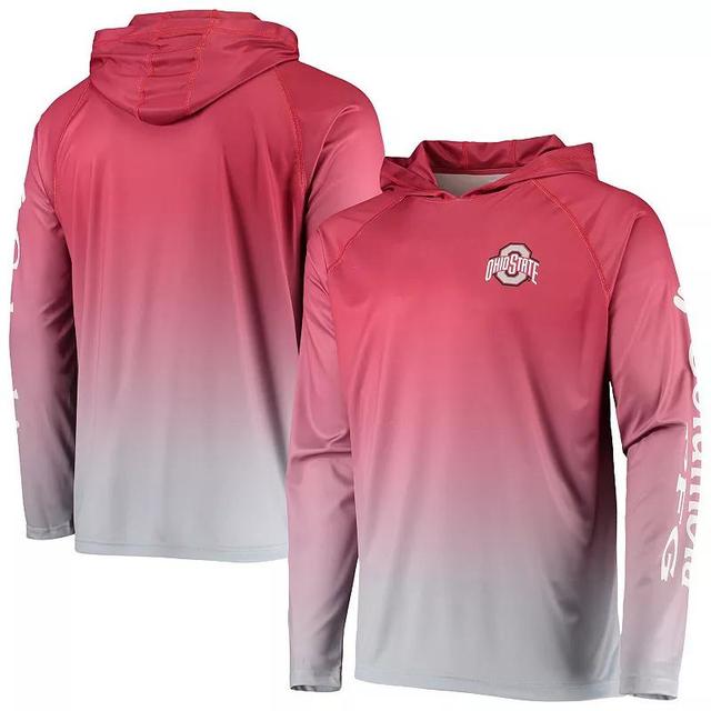 Mens Columbia PFG Scarlet Ohio State Buckeyes Terminal Tackle Omni-Shade UPF 50 Long Sleeve Hooded Top Product Image