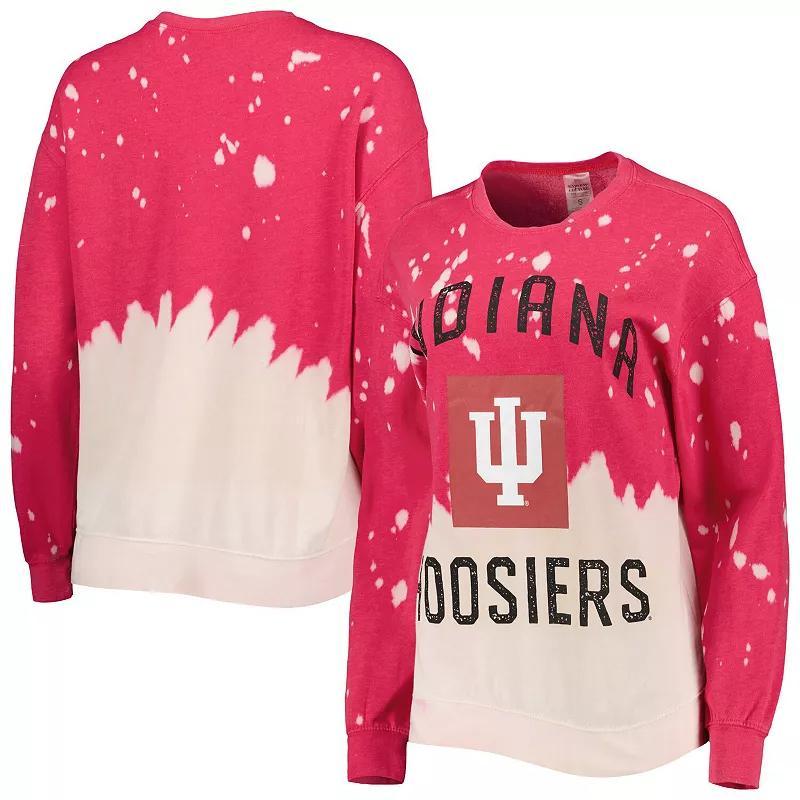 Womens Gameday Couture Crimson Indiana Hoosiers Twice As Nice Faded Dip-Dye Pullover Long Sleeve Top Product Image