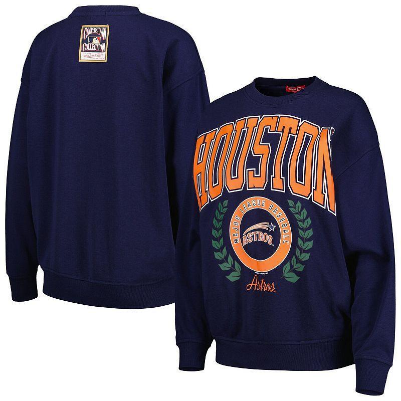 Womens Mitchell & Ness Houston Astros Logo Lt 2.0 Pullover Sweatshirt Blue Product Image