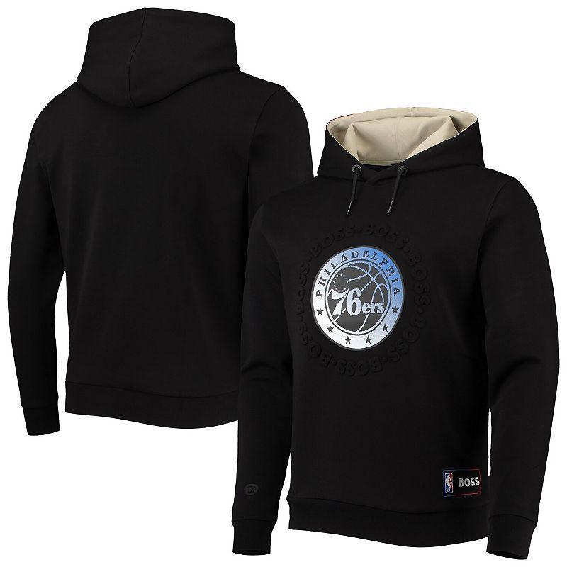 Mens NBA x Hugo Boss Charcoal Philadelphia 76ers Bounce Logo Tri-Blend Pullover Hoodie Product Image