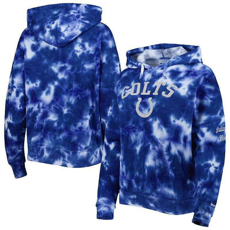 Womens New Era Royal Indianapolis Colts Cloud Dye Fleece Pullover Hoodie Product Image