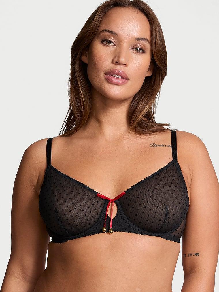 Jingle Bells Mesh Unlined Demi Bra Product Image