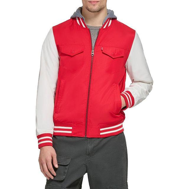 Mens Levis Colorblock Varsity Bomber Jacket Med Red Product Image