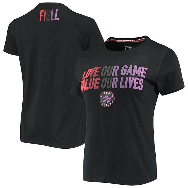 Womens FISLL Black Toronto Raptors Social Justice Team T-Shirt Product Image