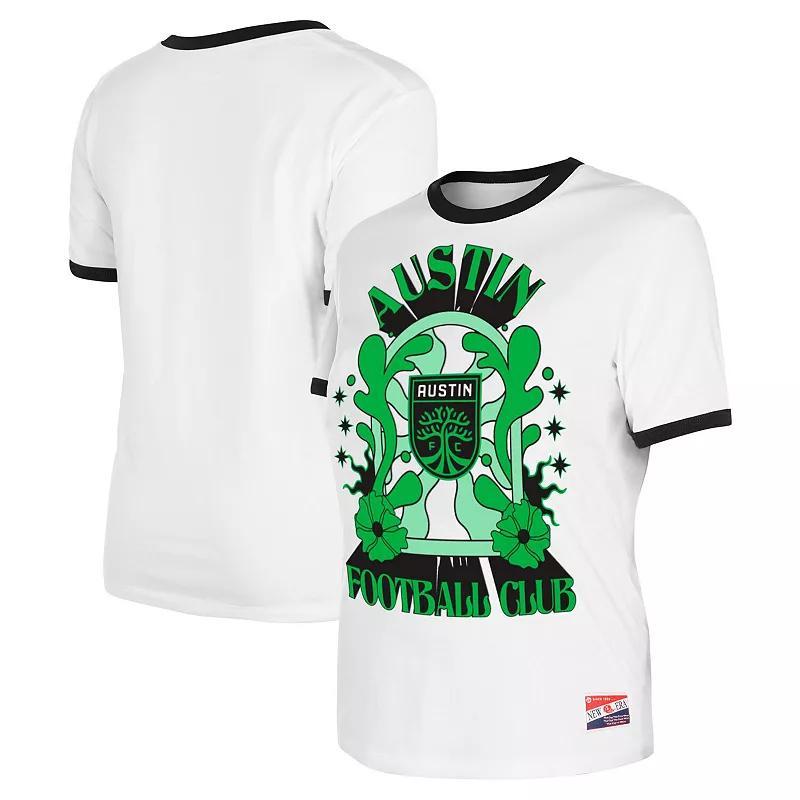 Womens 5th & Ocean by New Era White Austin FC Throwback Ringer T-Shirt Product Image