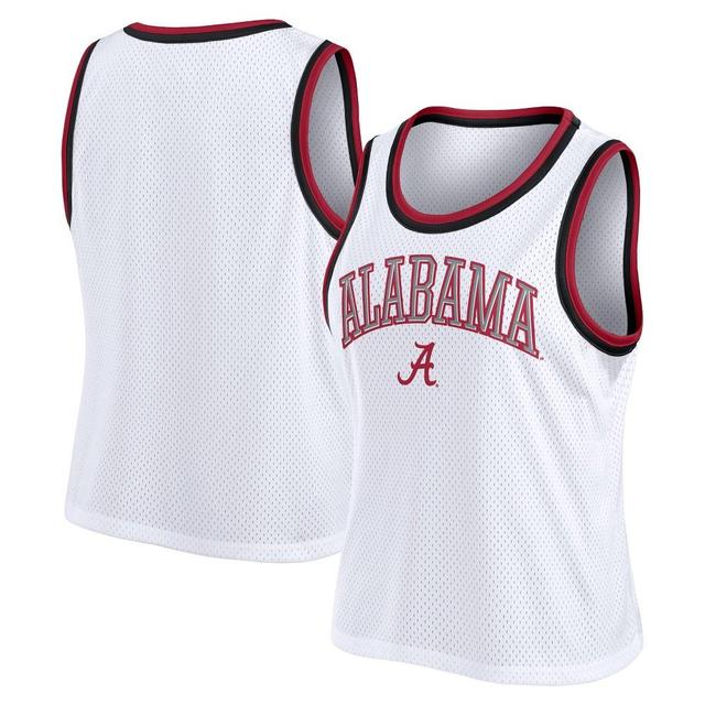 NCAA Alabama Crimson Tide Womens White Mesh Tank Top Product Image