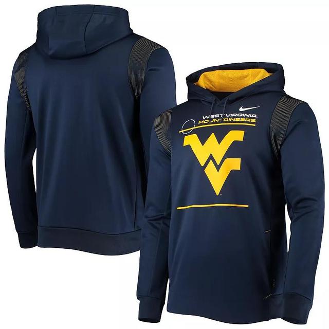 Mens Nike West Virginia Mountaineers 2021 Team Sideline Performance Pullover Hoodie Blue Product Image