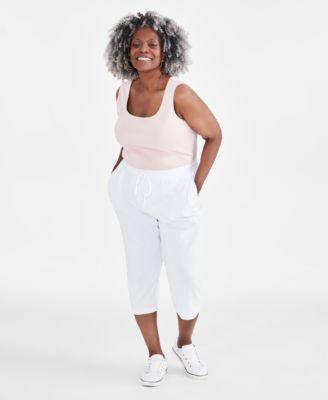 Style & Co Plus Size Knit Pull-On Capri Pants, Created for Macys Product Image