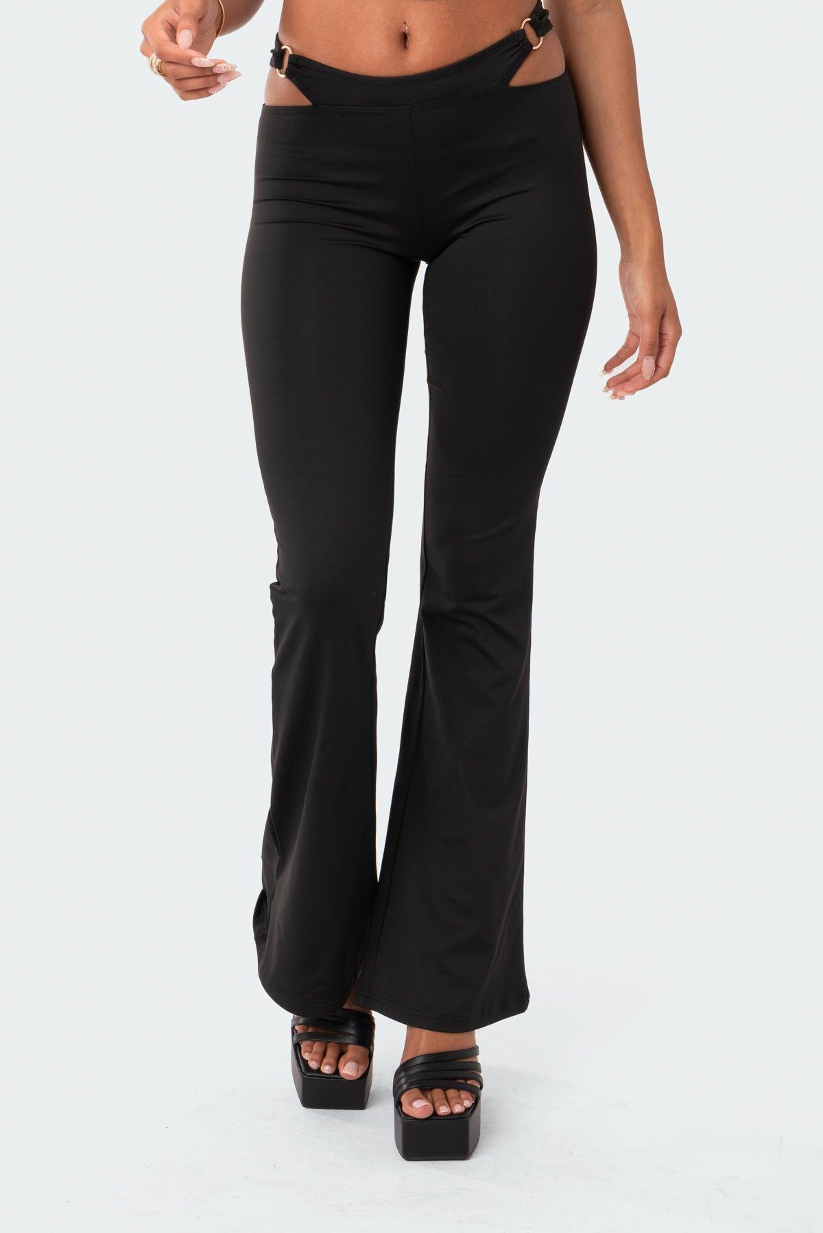 Ashanti Low-Rise Cut-Out Flared Pants Product Image