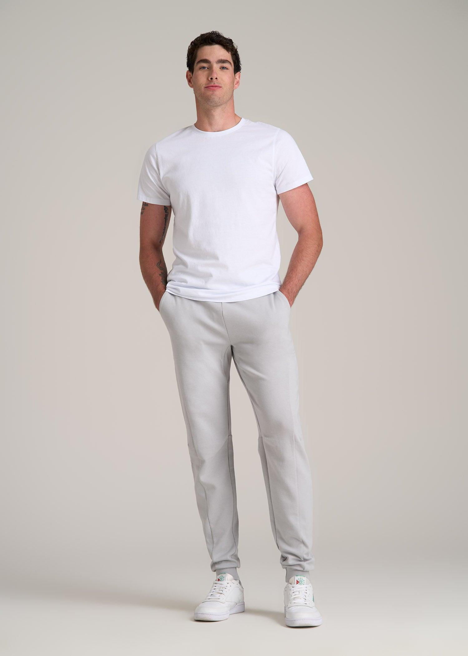 Tall Men's Utility Fleece Joggers in Silver Grey Male Product Image