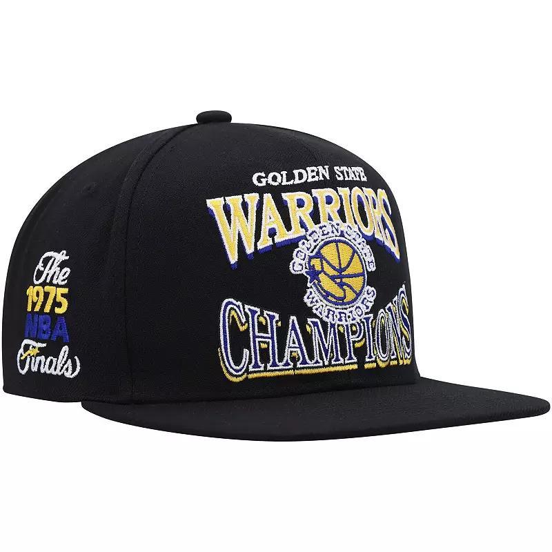 Mens Mitchell & Ness Black Golden State Warriors Hardwood Classics Soul Champions Era Diamond Snapback Hat Product Image