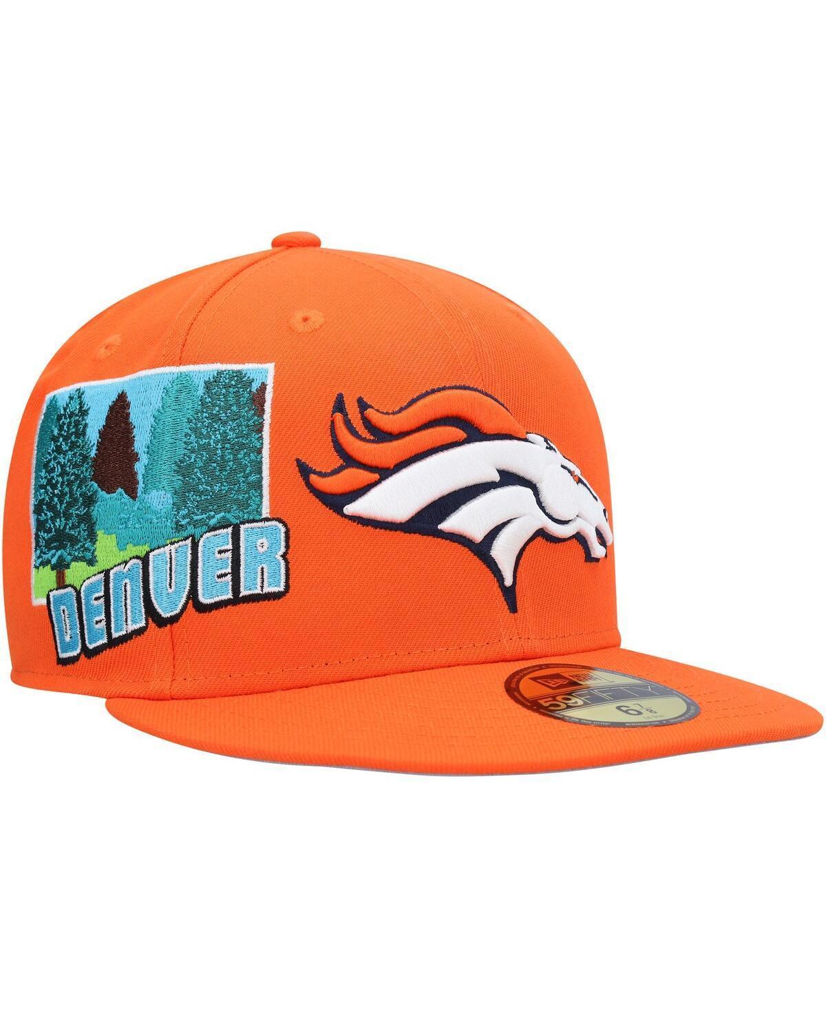 Mens New Era Orange Denver Broncos Stateview 59FIFTY Fitted Hat Product Image