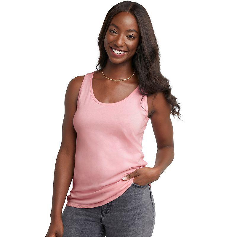 Womens Hanes Basic Essential Tank Top Light Silver product image