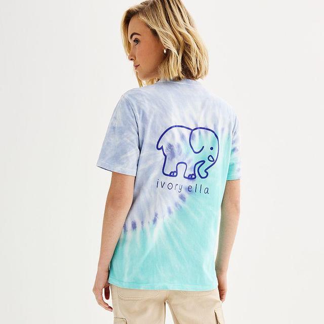 Juniors IVORY ELLA Tee, Womens Blue Tie Dye Product Image