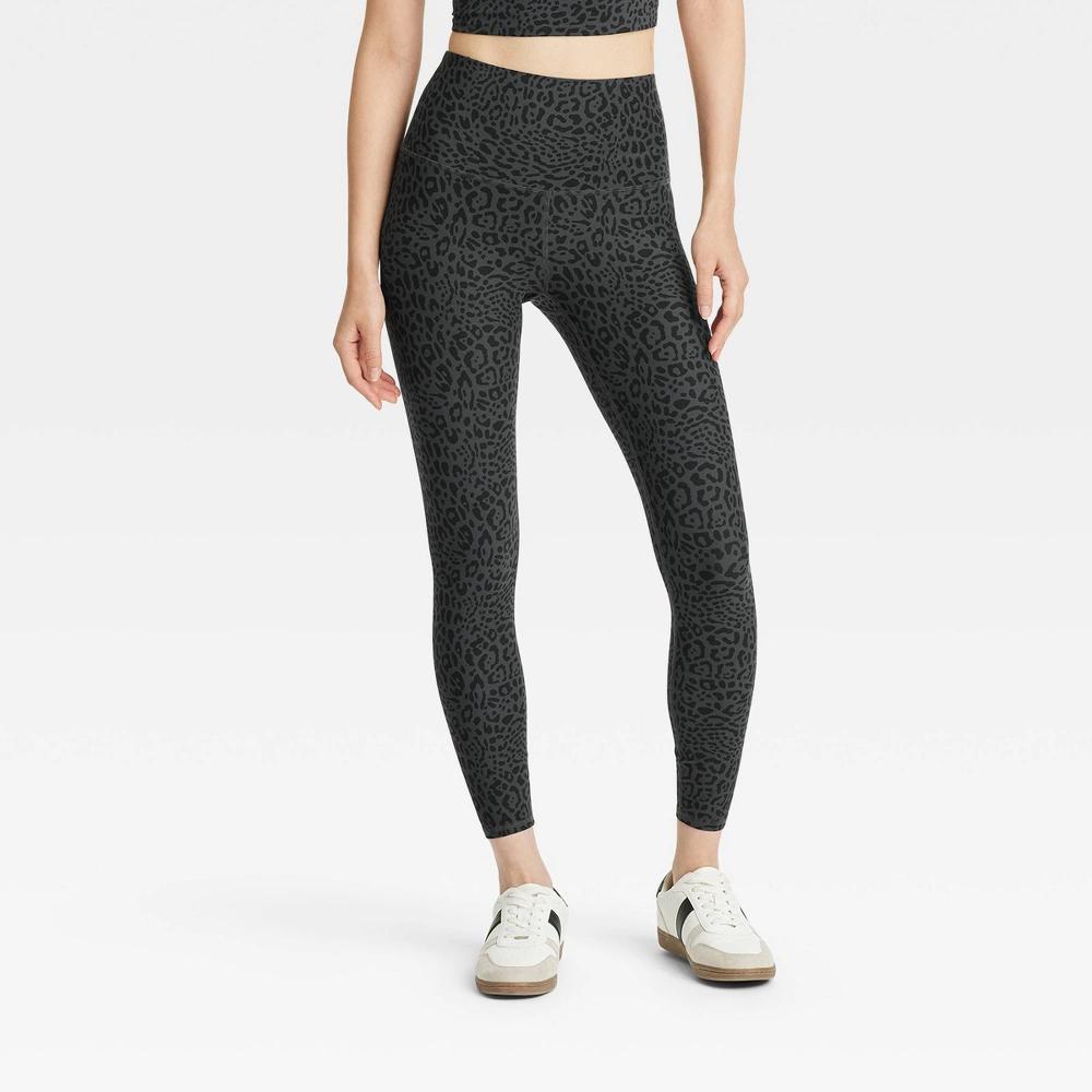 Womens Leopard Print High-Rise Leggings - JoyLab Black product image