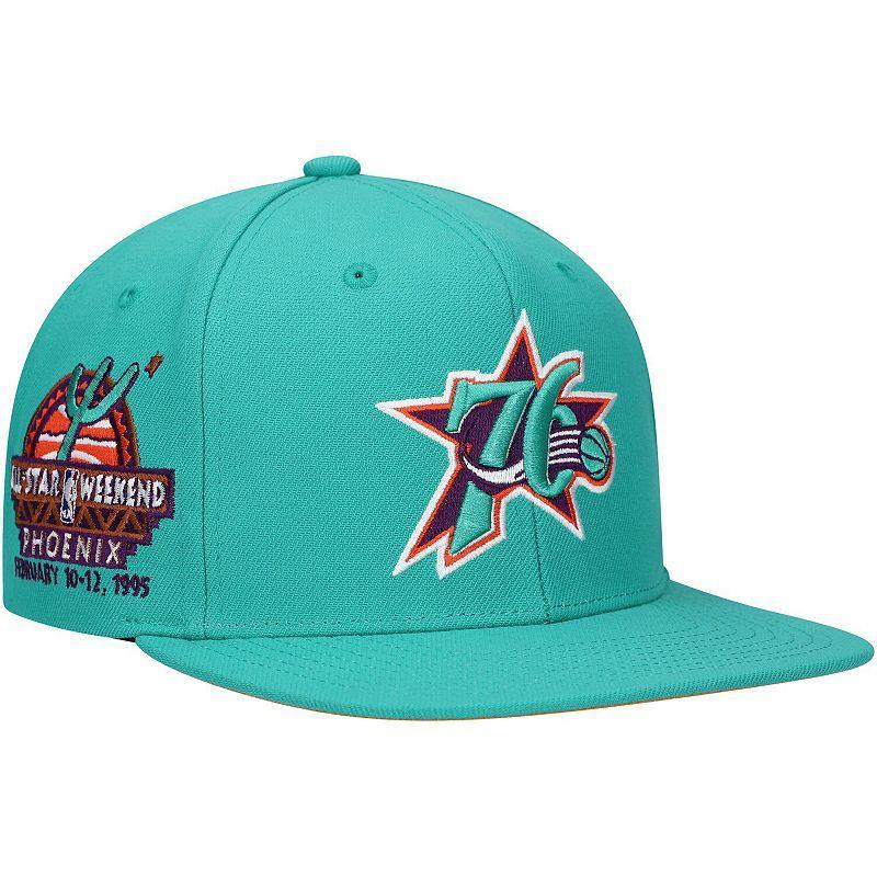 Mens Mitchell & Ness Turquoise Philadelphia 76ers Hardwood Classics 1995 NBA All-Star Weekend Desert Snapback Hat Product Image